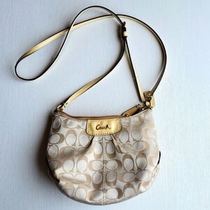 Coach Vintage Y2K Tan Bronze Yellow Classic C Monogram Crossbody Purse